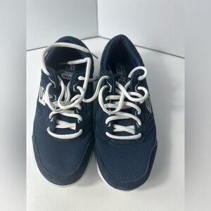 Skechers Women Dark Blue and White Sneakers